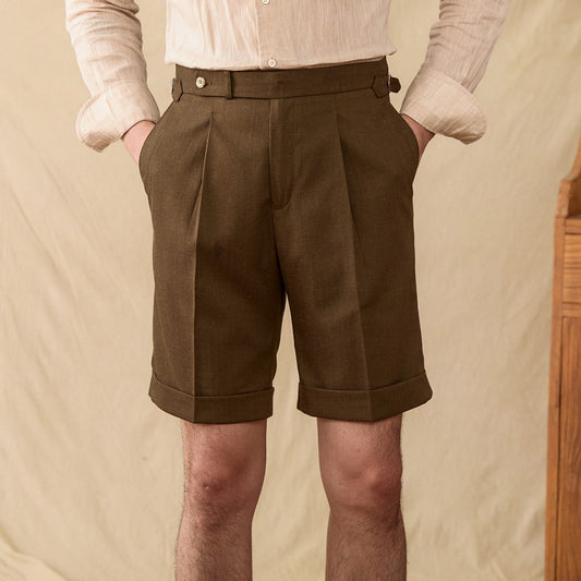 Summer Linen Blended Slim-fit Retro Commuter Shorts